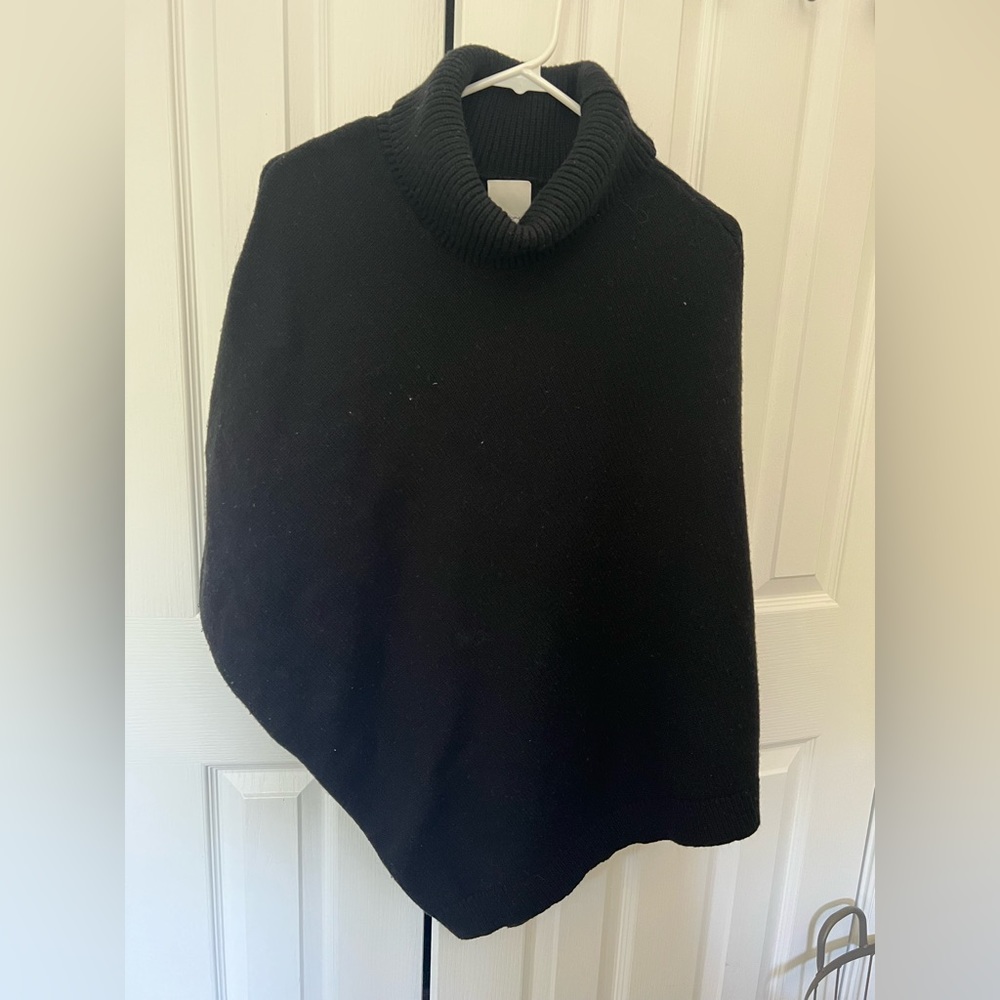 Black Halogen Poncho Sweater One Size